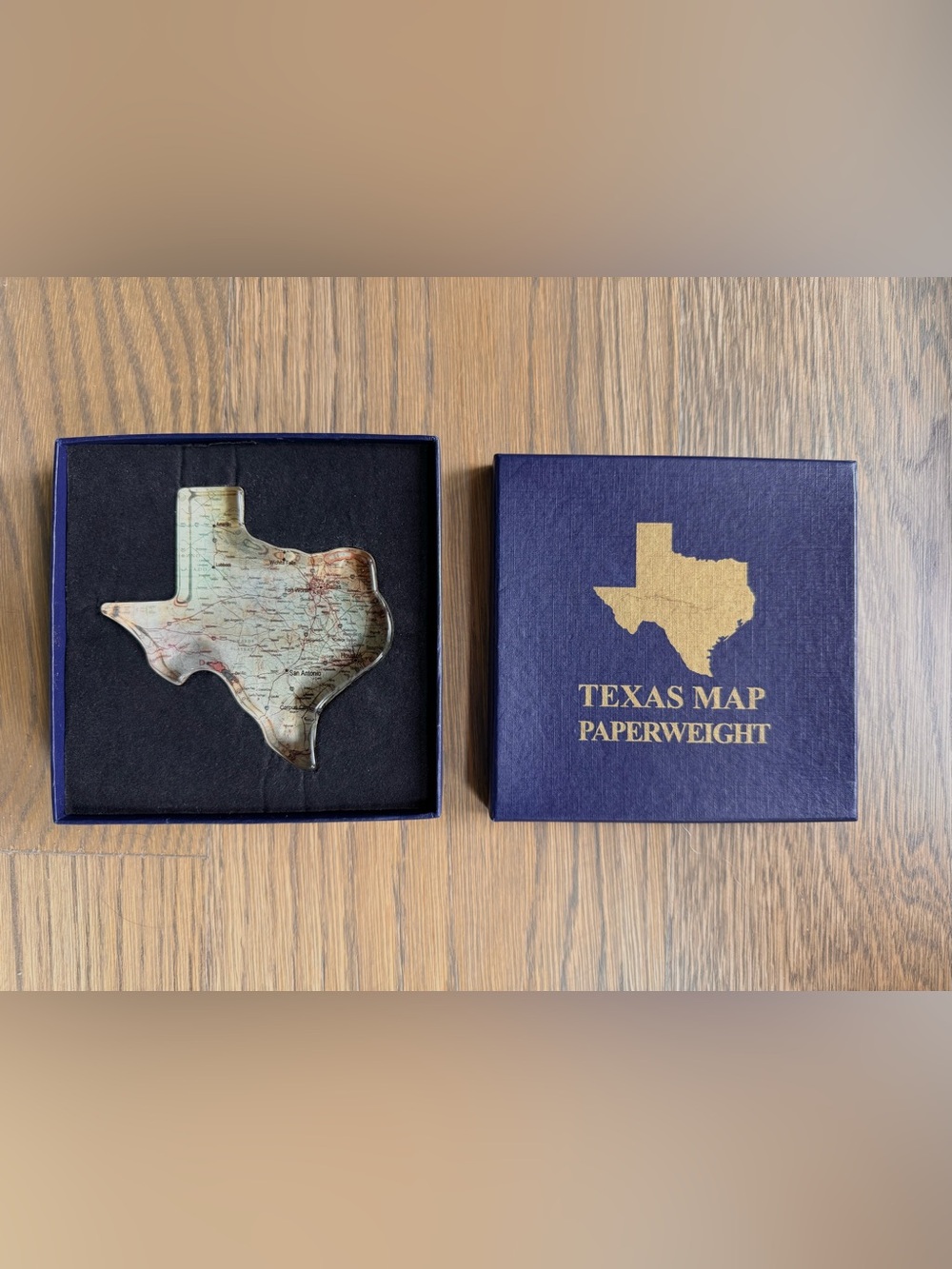 Texas Map Paperweight - Vintage Map Design